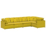 Cumpara ieftin Canapea modulara cu perne, galben, catifea