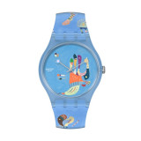 Ceas Swatch, Blue Sky, by Vassily Kandinsky SUOZ342 - Marime universala