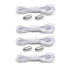 Set 4 sireturi elastice cu sistem de prindere, capsula metalica - Alb