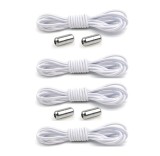 Cumpara ieftin Set 4 sireturi elastice cu sistem de prindere, capsula metalica - Alb