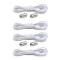 Set 4 sireturi elastice cu sistem de prindere, capsula metalica - Alb