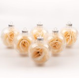 Set de 6 globuri pentru brad KI Store, plastic, transparent/bej, 10 x 8 cm