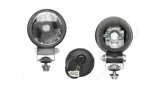 Proiector auto Wesem 12/24V bec H3, 84x90mm sticla alba carcasa de plastic neagra rotunde, cu lumina de drum, 1 buc.