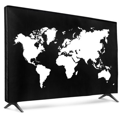 Husa de praf pentru televizor 65 inch, Kwmobile, Negru/Alb, Textil, 51993.02 foto