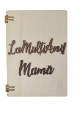 Felicitare din lemn , zLa Multi Ani, Mama!, , Cadou personalizat cu poza