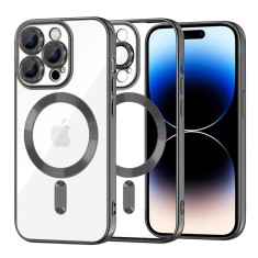 Husa premium iPhone 14 Pro Techsuit Luxury Crystal MagSafe, negru foto