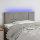 Cumpara ieftin Tăblie de pat cu LED, gri deschis, 80x5x78/88 cm, catifea
