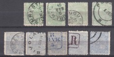 ROMANIA 1894 LP 49 CAROL I CIFRA IN PATRU COLTURI FILIGRAN PR LOT STAMPILAT