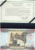 Filipine Pilipinas 2 000 2000 Piso 1998 P-189a Comemorativa Folder UNC
