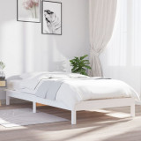 Cadru de pat, alb, 90x190 cm, single, lemn masiv de pin, vidaXL