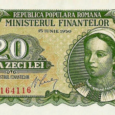 REPRODUCERE bancnota 20 lei 15 iunie 1950 Romania