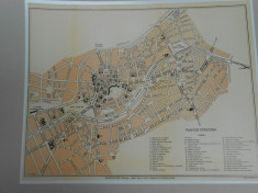 Harta Timisoara, 1920, 35x45 cm, lb. franceza, Drotleff Sibiu, superba foto