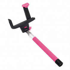 Suport telescopic M-Life pentru selfie, maxim 500 grame, roz foto