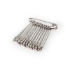 Set 12 ace de siguranta metalice, lungime 28 mm, argintii, Crisalida