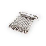 Cumpara ieftin Set 12 ace de siguranta metalice, lungime 28 mm, argintii, Crisalida