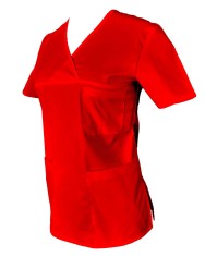 Halat Medical Pe Stil, Rosu cu Elastan, Model Classic - 3XL foto