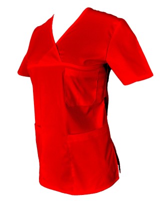 Halat Medical Pe Stil, Rosu cu Elastan, Model Classic - 2XL foto