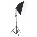 Kit Lumina Continua Softbox 70x50cm pentru Studio Foto cu 1 filtru difuzie si Suport Trepied Reglabil 78-230cm, APT