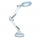 Lampa LED cu lupa, pentru Saloane de Manichiura si Cosmetica, Marire 10x, 2 Moduri de Fixare, Alba, OBRALIX&reg;
