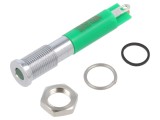 Lampa LED verde &Oslash;6mm IP67 alamă