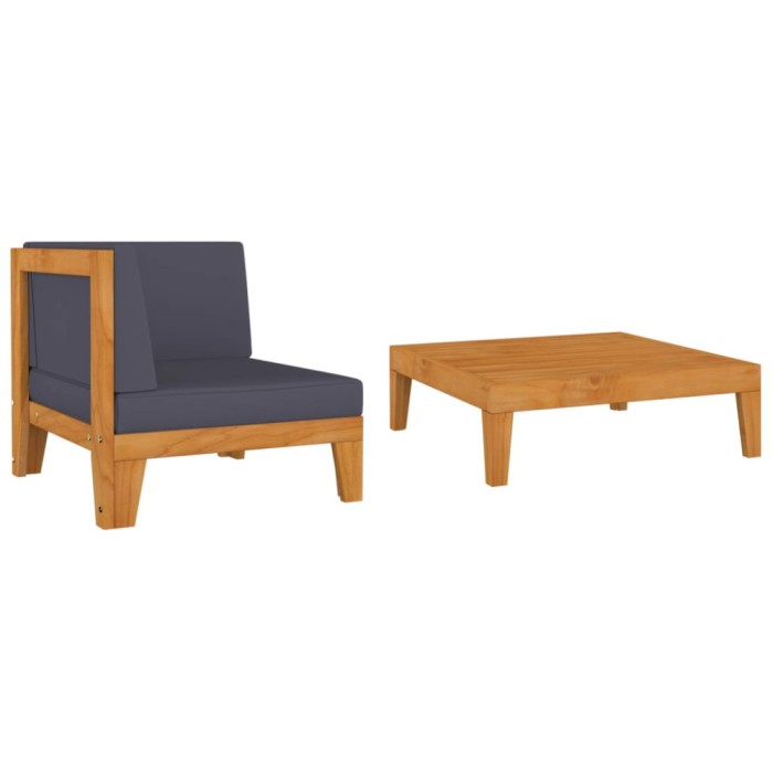 Gossi set mobilier gradina cu perne, 2 piese, lemn masiv de acacia