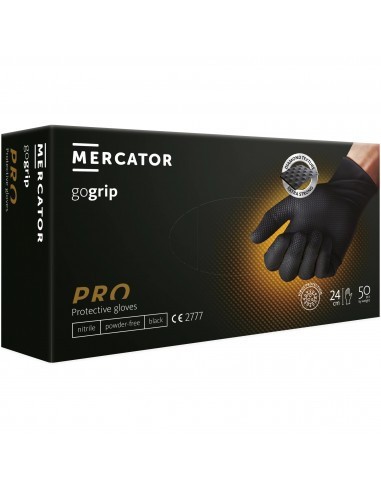 Set Manusi Nitril negre, texturate GOGRIP , set 50buc XL