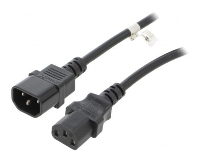 Cablu Prelungitor IEC C13-C14 3m Negru 10A 250V foto