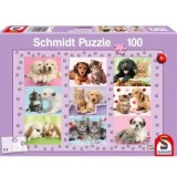 Puzzle 100 piese, Animale de companie, Schimdt