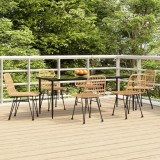 vidaXL Set mobilier de grădină, 7 piese, poliratan
