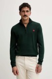 HUGO pulover de bumbac culoarea gri, light, cu turtleneck, 50474164