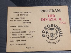 Program Tur 1992 Corvinul Hd.