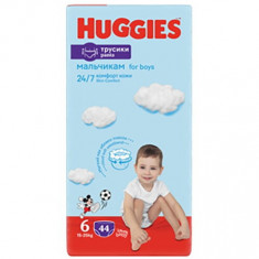 Scutece chilotel Huggies Mega pack 6, Boy, 15-25 kg, 44 buc