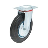 Roata pivotanta industriala 200x44 mm din cauciuc plin, placa otel, 140 kg