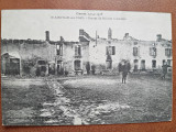 Carte postala, Guerre 1914-1915, Blainville sur lEau, groupe de maisons incendiees, 1916