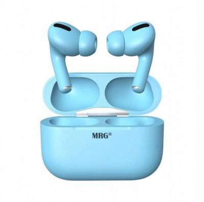 Casti Bluetooth MRG MinPods3, Cu carcasa, Display LCD, Albastru C551 foto