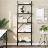 VidaXL Bibliotecă cu 5 niveluri, negru, 56x31,5x174 cm, lemn prelucrat 833343