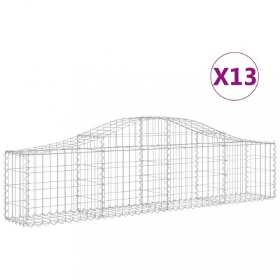 Cosuri gabion arcuite 13 buc, 200x30x40/60 cm, fier galvanizat foto