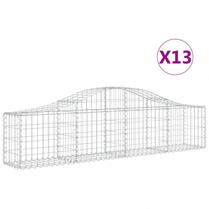 Cosuri gabion arcuite 13 buc, 200x30x40/60 cm, fier galvanizat