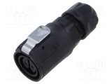 Conector circular mufă mamă 2 pini 10A 400V IP67 drept LUTRONIC