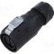 Conector circular mufă mamă 2 pini 10A 400V IP67 drept LUTRONIC