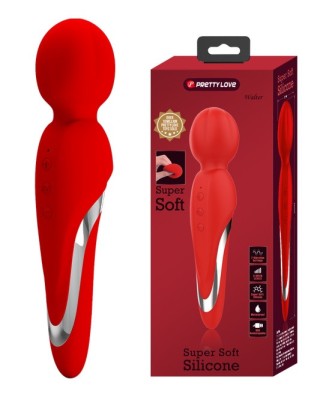 Vibrator Masaj Walter, 7 Moduri Vibratii &amp;amp; 5 Intensitati, Silicon, USB, Rosu, 21.6 cm foto