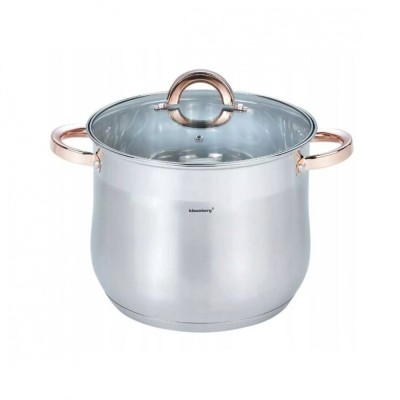 Oala din inox cu capac din sticla, diametru 24 cm, capacitate 8.6 litri, Klausberg foto