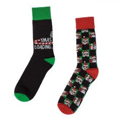 șosete Crăciun Bărbați, Christmas Loading, Multicolor, Mărime 41-46, Set 2 Perechi