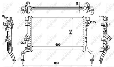 NRF 53967 EASY FIT Radiator, racire motor foto