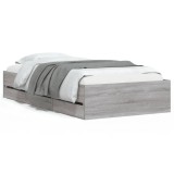 Cumpara ieftin Cadru de pat cu sertare gri sonoma 90x200 cm lemn prelucrat