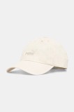 Puma șapcă de baseball din bumbac culoarea bej, cu imprimeu, 25983