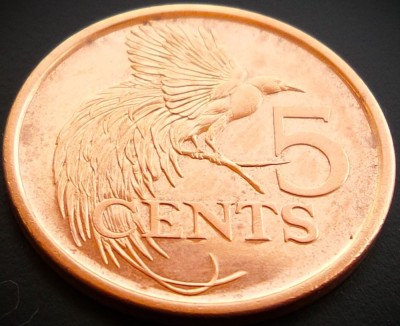 Moneda exotica 5 CENTI - TRINIDAD TOBAGO, anul 2017 * cod 1682 = A.UNC foto