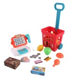 Casă de marcat de jucărie Leziter cu coș cumpărături, set 32 piese, lumini, sunete și calculator