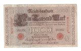 Bancnota Germania 1000 mark/marci 21 aprilie 1910, stampila rosie, stare buna