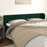 vidaXL Tăblie de pat cu aripioare verde &icirc;nchis 163x23x78/88 cm catifea 3117341